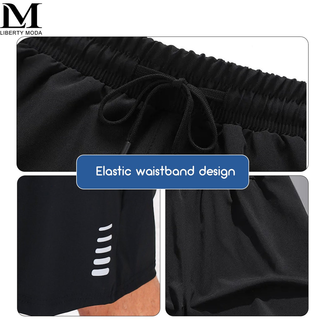 Shorts Esportivo Masculino com Bolsos de Zíper - Secagem Rápida