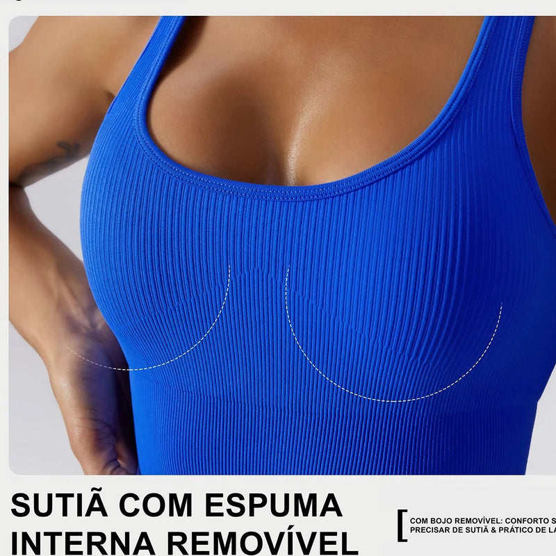 Kit 2 Macaquinhos Fitness Curtos - Modelagem Anatômica e Costas Abertas