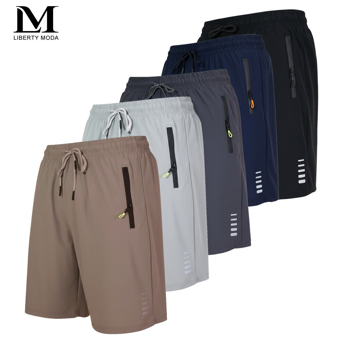 Shorts Esportivo Masculino com Bolsos de Zíper - Secagem Rápida
