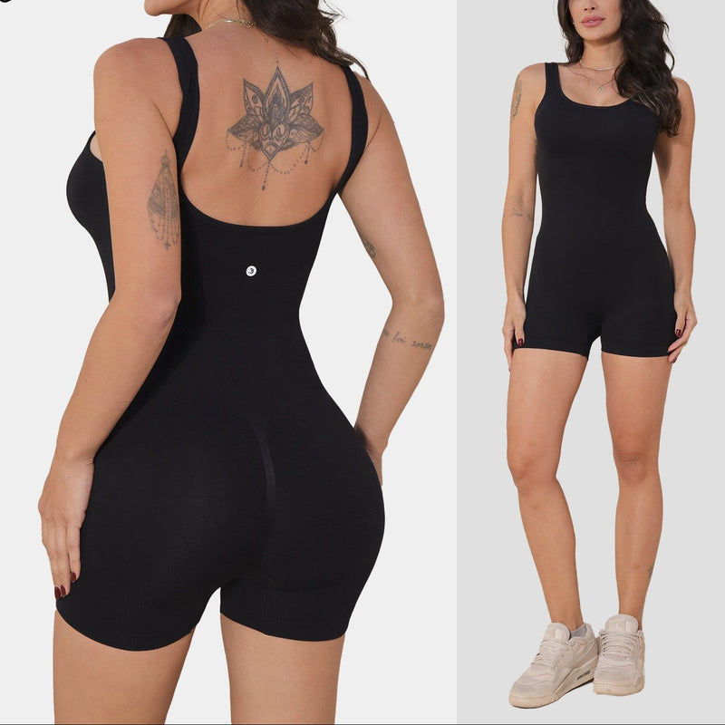 Kit 2 Macaquinhos Fitness Curtos - Modelagem Anatômica e Costas Abertas