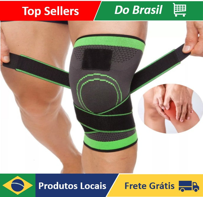 Joelheira de Compressão Articulada com Tiras Cruzadas Ajustáveis