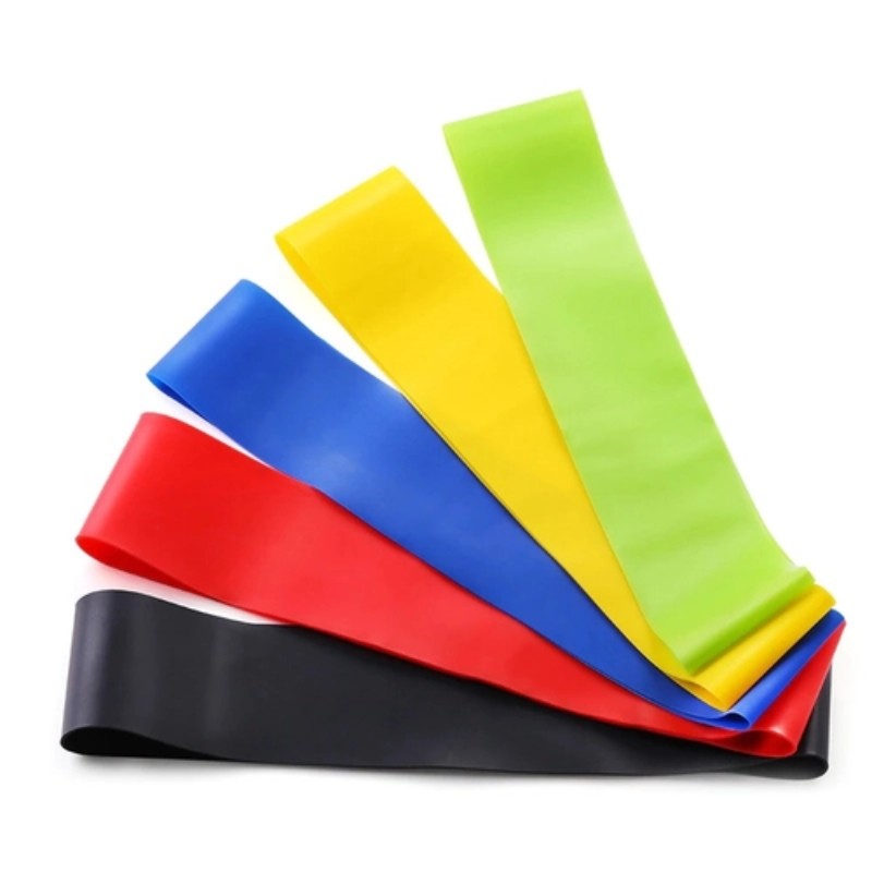 Kit 5 Faixas Elásticas Mini Band para Treino Funcional e Pilates