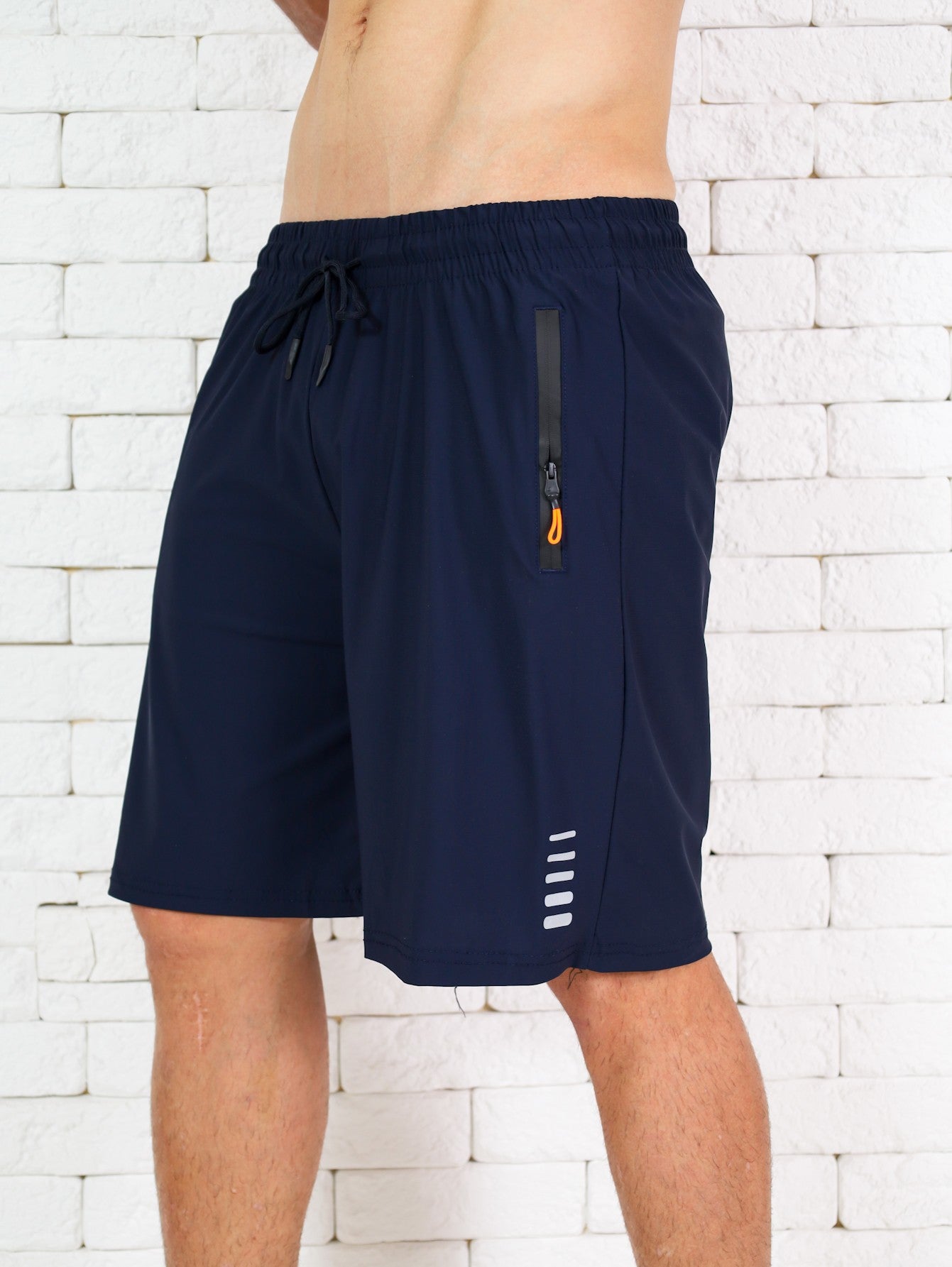 Shorts Esportivo Masculino com Bolsos de Zíper - Secagem Rápida