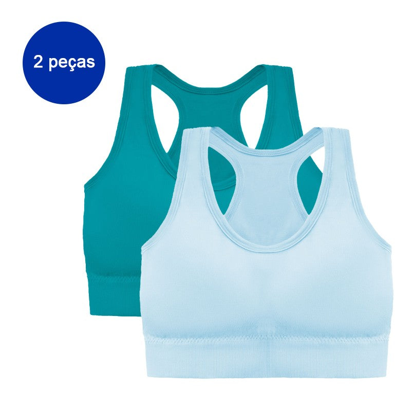 Kit 2 Tops Esportivos Femininos - Alta Sustentação e Conforto