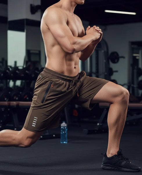 Shorts Esportivo Masculino com Bolsos de Zíper - Secagem Rápida