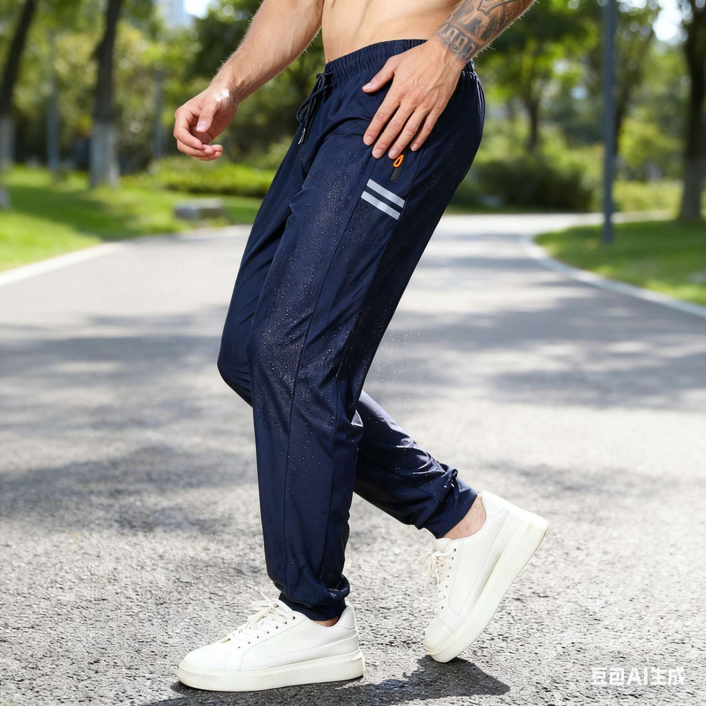 Calça Jogger Masculina Esportiva Dry Fit com Zíper - Tecido Térmico Refrescante