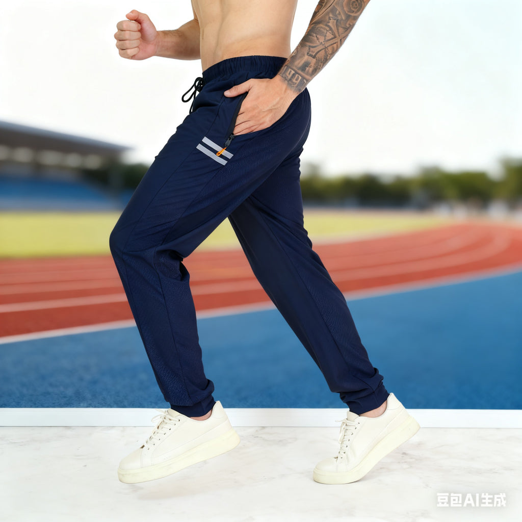 Calça Jogger Masculina Esportiva Dry Fit com Zíper - Tecido Térmico Refrescante