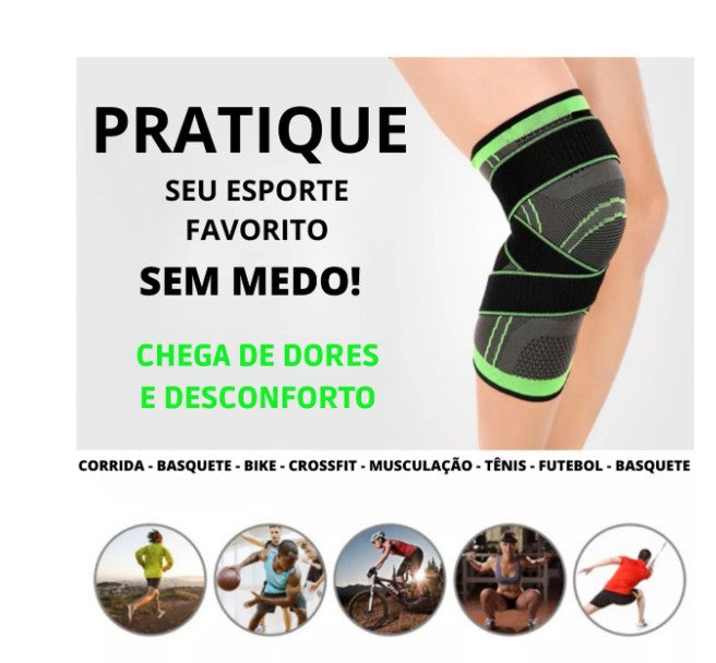 Joelheira de Compressão Articulada com Tiras Cruzadas Ajustáveis