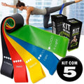 Kit 5 Faixas Elásticas Mini Band para Treino Funcional e Pilates