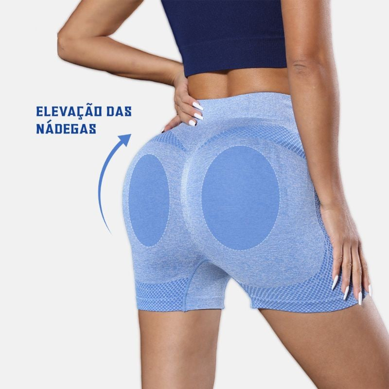 Kit 2 Shorts Esportivos Femininos - Efeito Empina Bumbum e Cintura Alta
