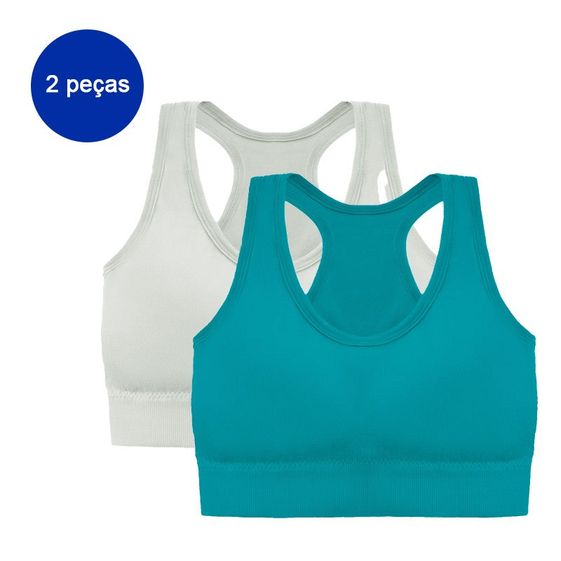 Kit 2 Tops Esportivos Femininos - Alta Sustentação e Conforto
